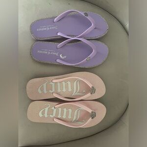 Juicy couture bundle rhinestone bling sandal flip flops purple pink